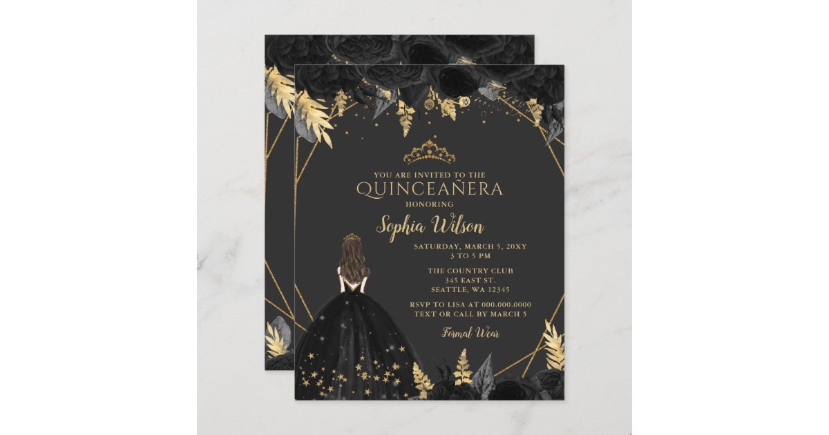 Elegant Quinceanera Invitations on 100% Recycled Paper