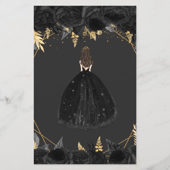 Budget Black Gold Princess Quinceaera Invitation | Zazzle Budget Black Gold Princess Quinceaera Invitation | Zazzle