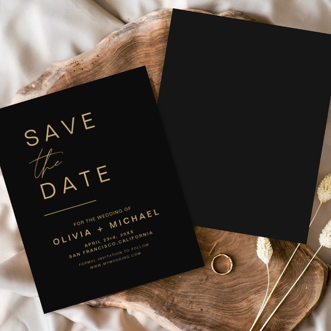 Budget Black Gold Save the Date Elegant (Creator Uploaded)