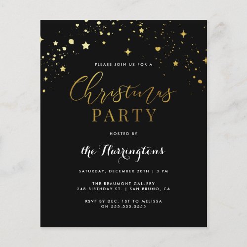 Budget Black  Gold Star Confetti Christmas Party