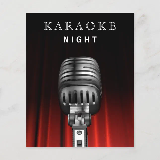Budget Black Karaoke Night Party Invitation Zazzle