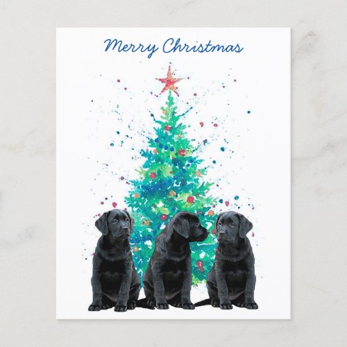 Budget Black Lab Merry Christmas Labrador Dog Card