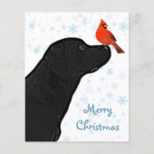 Budget Black Labrador Cardinal Christmas Postcard (Front)