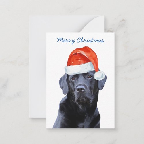 Budget Black Labrador Christmas Cute Santa Dog Note Card