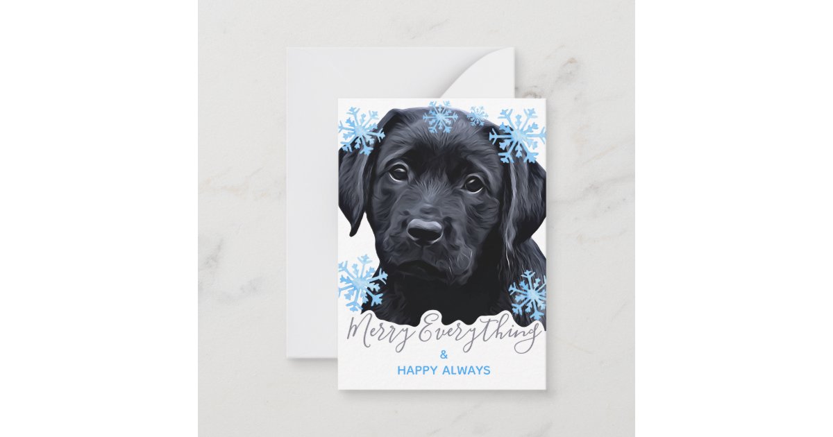 Budget Black Labrador Cute Puppy Dog Holiday Note Card | Zazzle