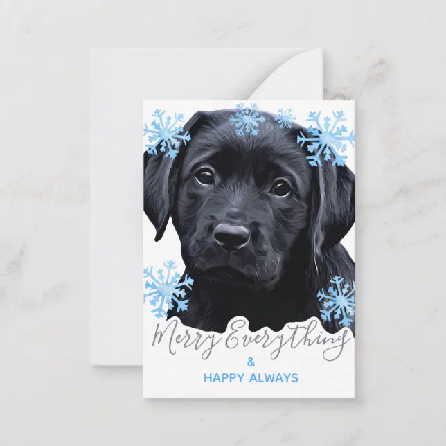 Budget Black Labrador Cute Puppy Dog Holiday Note Card | Zazzle