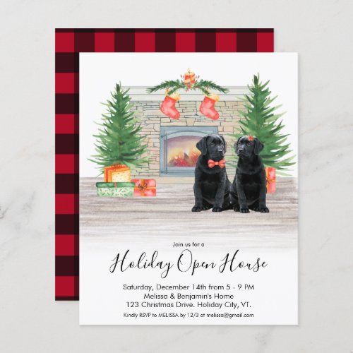 Budget Black Labrador Holiday Open House Invite