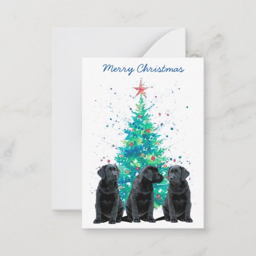 Budget Black Labrador Merry Christmas Holiday Dog Note Card