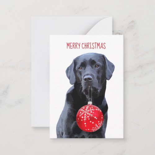 Budget Black Labrador Merry Christmas Puppy Dog  Note Card