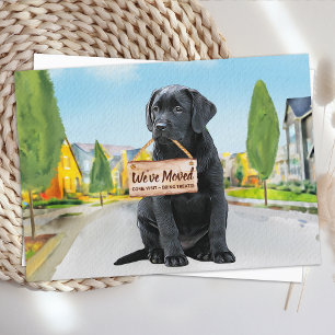 Budget Black Labrador We've Moved Dog Moving Card