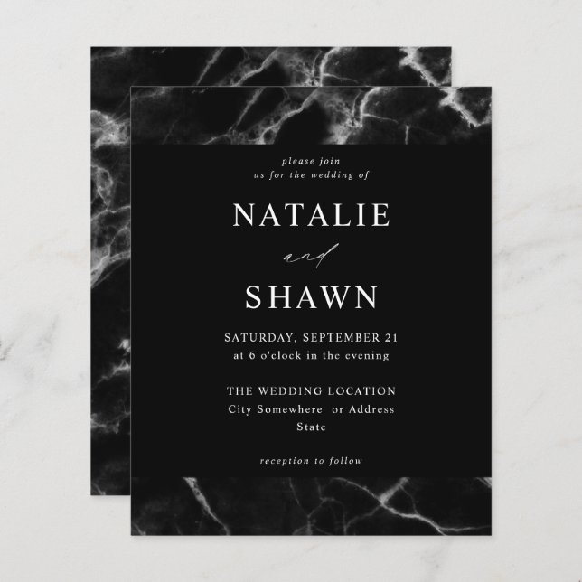 Budget Black Marble Wedding (Front/Back)