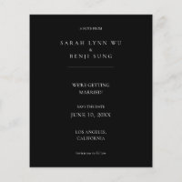 Budget Black Minimalist Mod 2V2 Save the Date