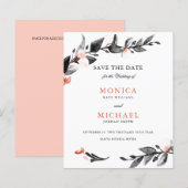 BUDGET BLACK PINK Bloom | Modern SAVE THE DATE (Front/Back)