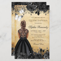 Budget Black Princess Quinceañera Invitation
