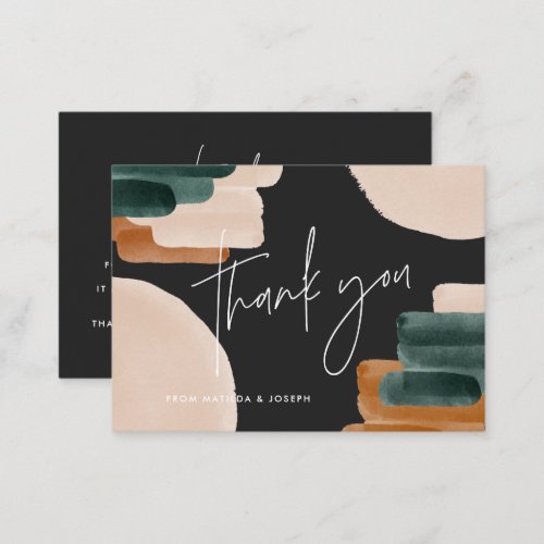 budget black rust abstract baby shower thank you note card