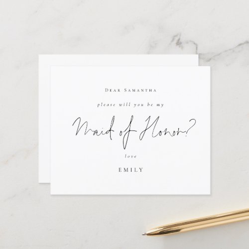 Budget Black Script Maid of Honor Request 