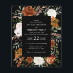 Budget black terracotta floral rustic elegant flyer<br><div class="desc">Budget rustic watercolor floral wedding invite. With beautiful rust, terracotta, blush pink, black and sage green pampas grass eucalyptus watercolor details. This modern wedding invite is sure to set the style for your big day.</div>