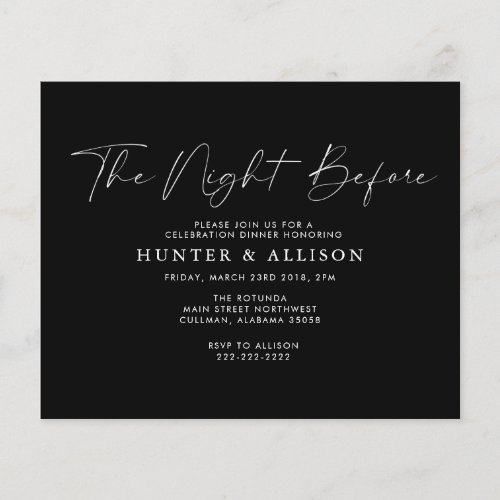 Budget Black The Night Before  Invitation  Flyer
