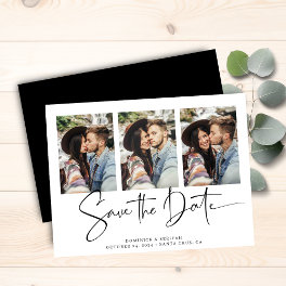 Budget Black Typography Wedding Save the Date