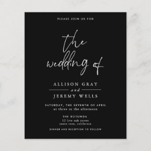 Budget Black Wedding Invitation Flyer