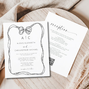 Budget Black & White Bow QR Code Invitation