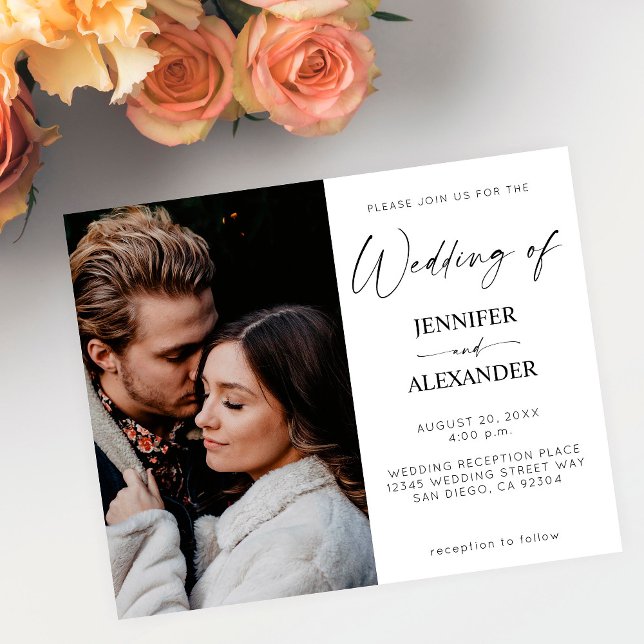 Budget Black & White Calligraphy Photo Simple Flyer (Creator Uploaded)