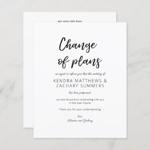 Budget Black & White Change of Plans