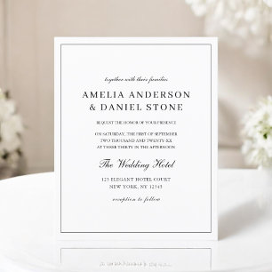 Budget Black & White Classic Wedding Invitation Flyer