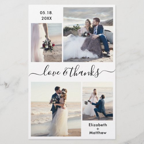 Budget Black White Collage Wedding Thank You Flyer