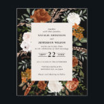 Budget black white floral wedding details invite flyer<br><div class="desc">Budget rustic watercolor floral wedding invite and details card. With beautiful rust,  terracotta,  blush pink,  black,  natural cream and sage green pampas grass eucalyptus watercolor details. This modern wedding invite is sure to set the style for your big day.</div>