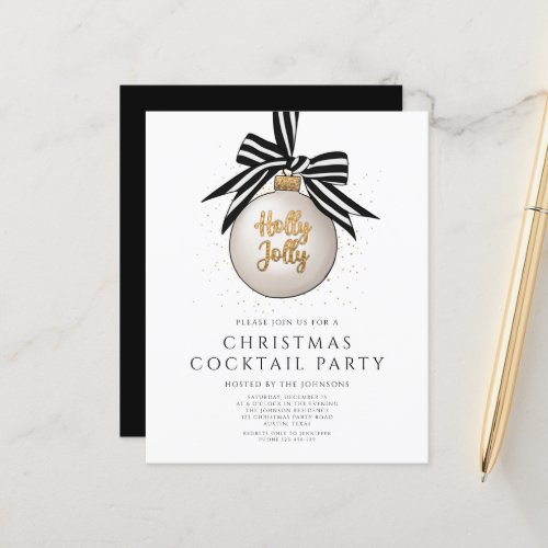 Budget Black White Gold Christmas Cocktail Party