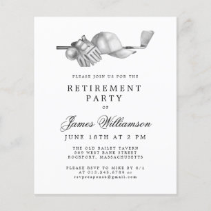 BUDGET Black White Golf Retirement Party