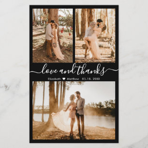 Budget Black White Photo Wedding Thank You Card
