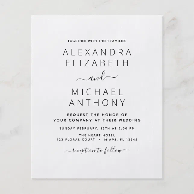 Budget Black White Wedding with Photo Invitation F Flyer Zazzle