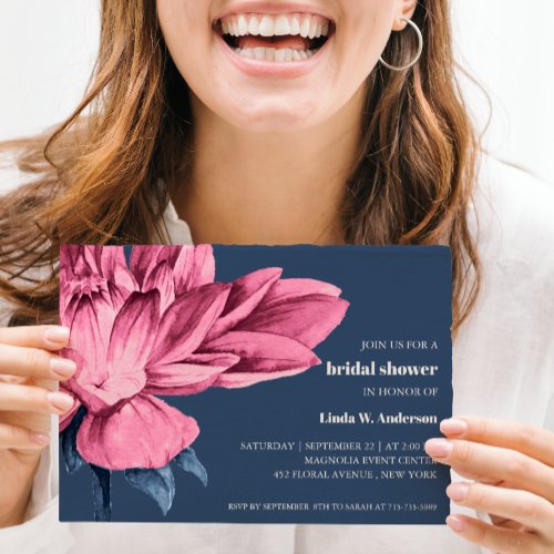 BUDGET Blooming Flower Navy Pink Bridal Shower