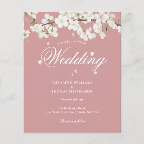 Budget Blossom Dusty Rose Wedding Invitation