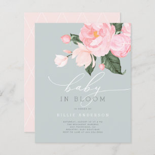 Budget Blue Blush Floral Girl Baby in Bloom Shower
