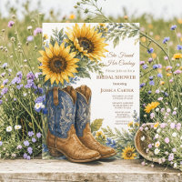 Budget Blue Bonnet Sunflower Bridal Shower 