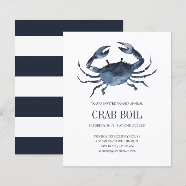 BUDGET Blue Crab Feast Seafood Boil Party (Front/Back)