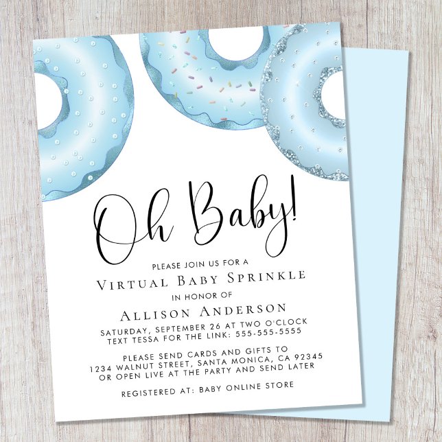 Budget Blue Donuts Virtual Baby Sprinkle Invite (Creator Uploaded)