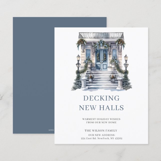 BUDGET Blue Door Decking New Halls Holiday Card (Front/Back)