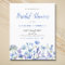 Budget Blue Floral Bridal Shower Invitation