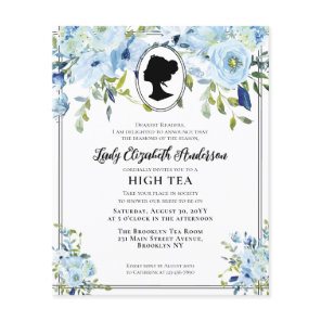 Budget Blue Floral Regency High Tea Bridal Shower