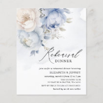 Budget Blue Floral Rehearsal Dinner Invitations