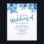 Budget Blue Floral Wedding Invitations<br><div class="desc">Invite your guests to celebrate your wedding day,  with these elegant blue floral wedding invitations. Featuring a classic white background,  an array of pink flowers and a stylish wedding template which is easy to customize.</div>