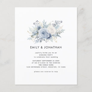 Budget Blue Florals QR Wedding Evening Party