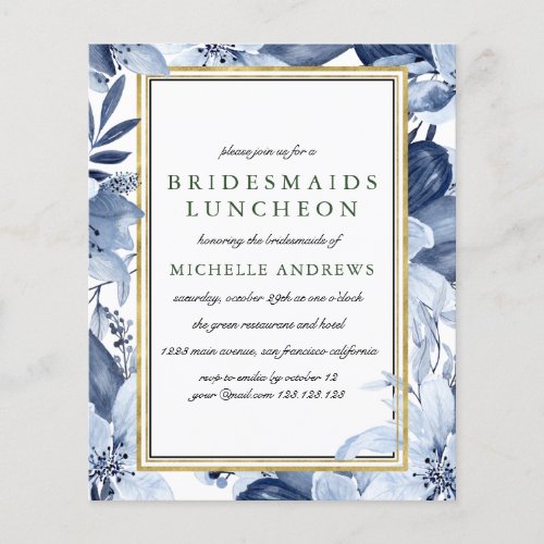 BUDGET Blue Garden  Bridesmaids Luncheon Wedding