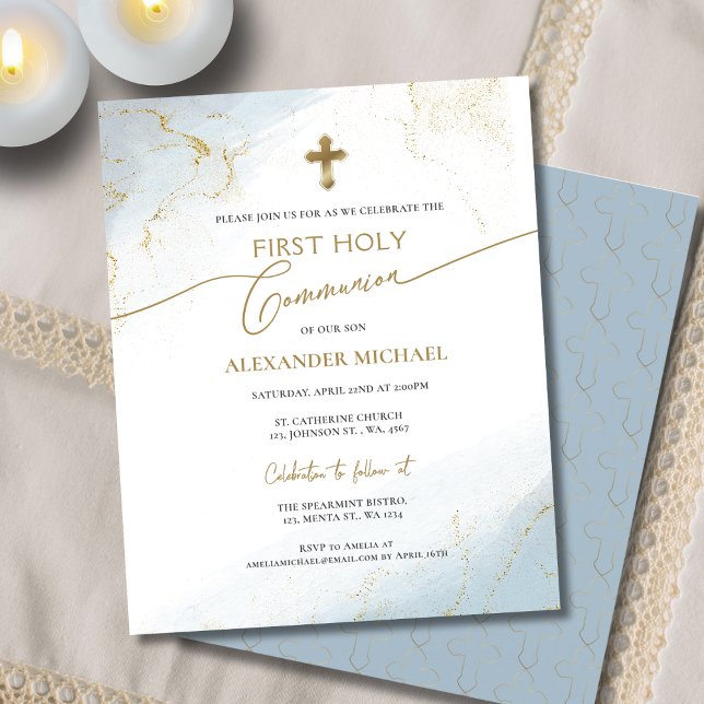 Budget Blue Gold Cross Boy First Holy Communion (Creator Uploaded)