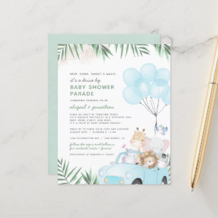 Budget Blue Gold Safari Drive By Boy Baby Shower