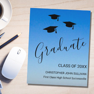 Budget Blue Graduation Announcement